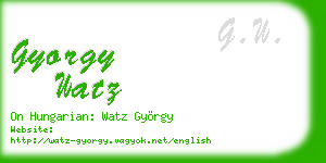 gyorgy watz business card