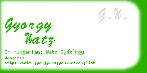 gyorgy watz business card